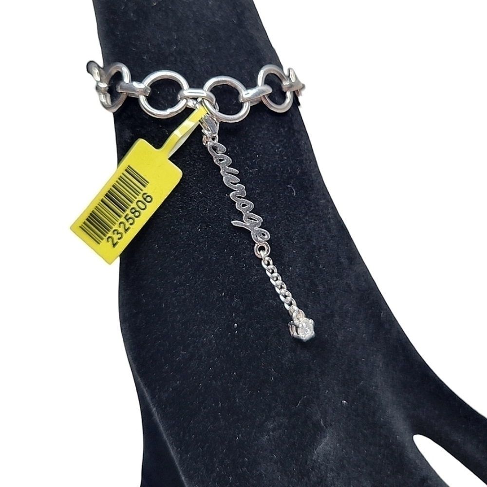 NWT .925 Sterling Silver "Courage" Dangle Bracelet Charm (Charm Only)